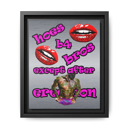 hoes b4 bros - framed canvas art (brushed nickel)