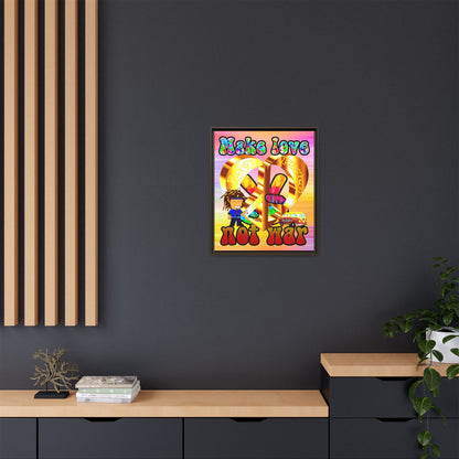 love peace - framed canvas art (color blur)