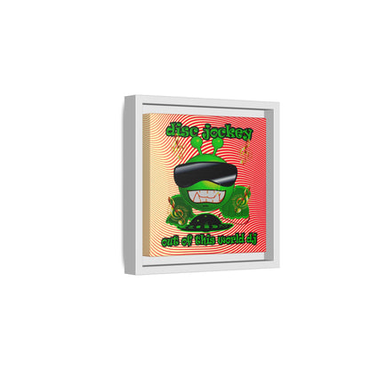 disc jockey - framed canvas art (yellow-orange wave)