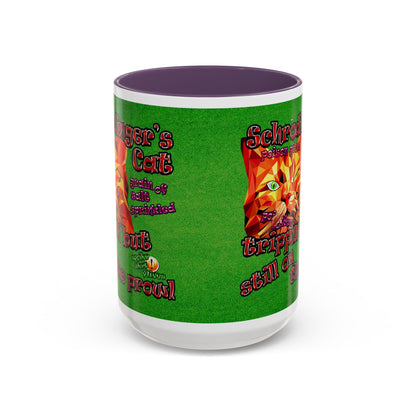 schrodinger's cat - Accent Mug (green turf)
