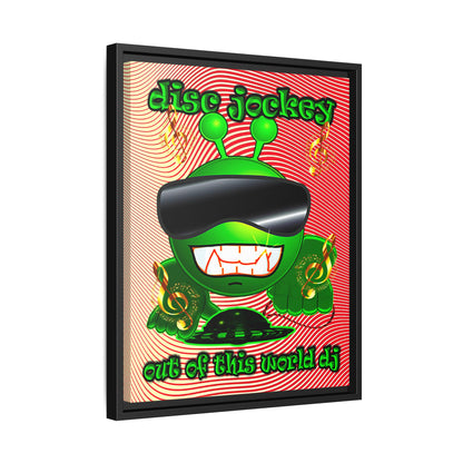 disc jockey - framed canvas art (yellow-orange wave)