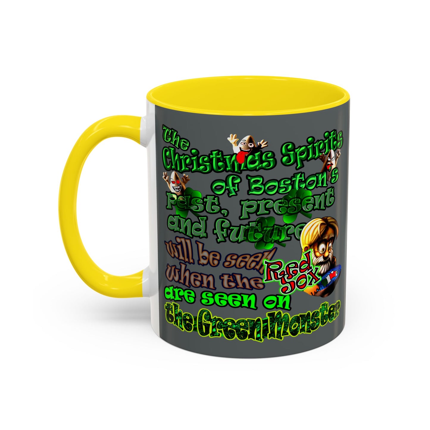 christmas spirits of boston - Accent Mug (dark grey)