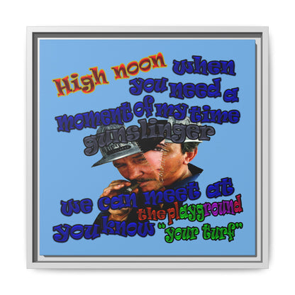 high noon - framed canvas art (light blue)