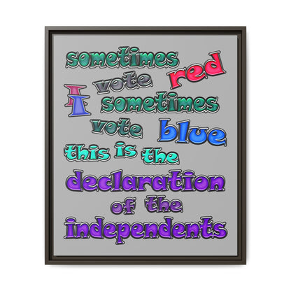 declaration of the independents - framed canvas art (light grey)