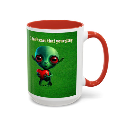 I don't care that your grey - Accent Mug (green turf)