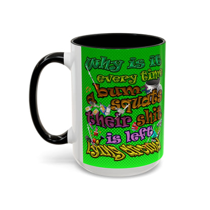 the bum's shit - Accent Mug (logo green)