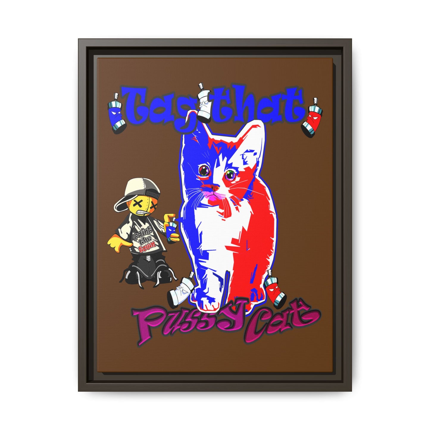 tag that - framed canvas art (brown)