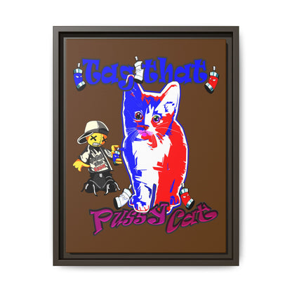 tag that - framed canvas art (brown)