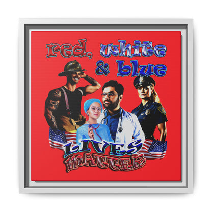 rw&b lives matter - framed canvas art (red)