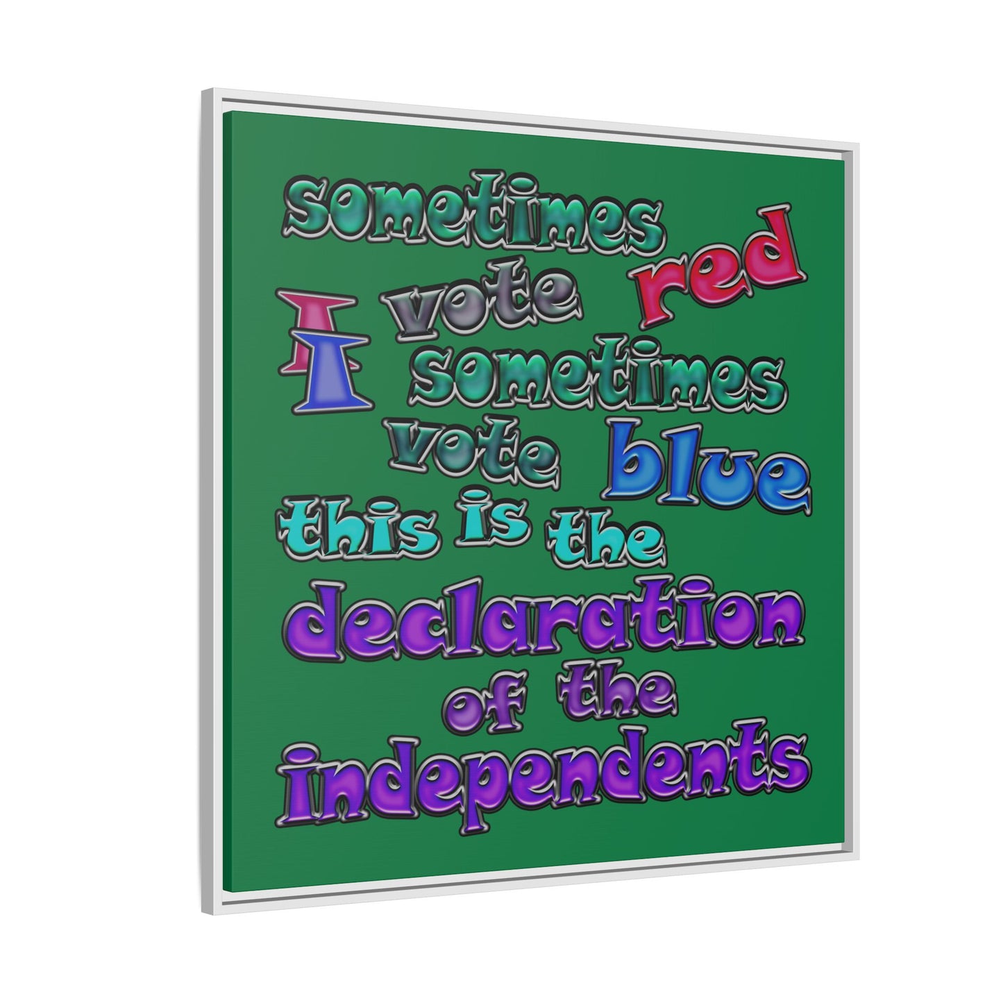 declaration of the independents - framed canvas art (dark green)