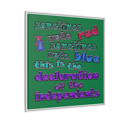 declaration of the independents - framed canvas art (dark green)