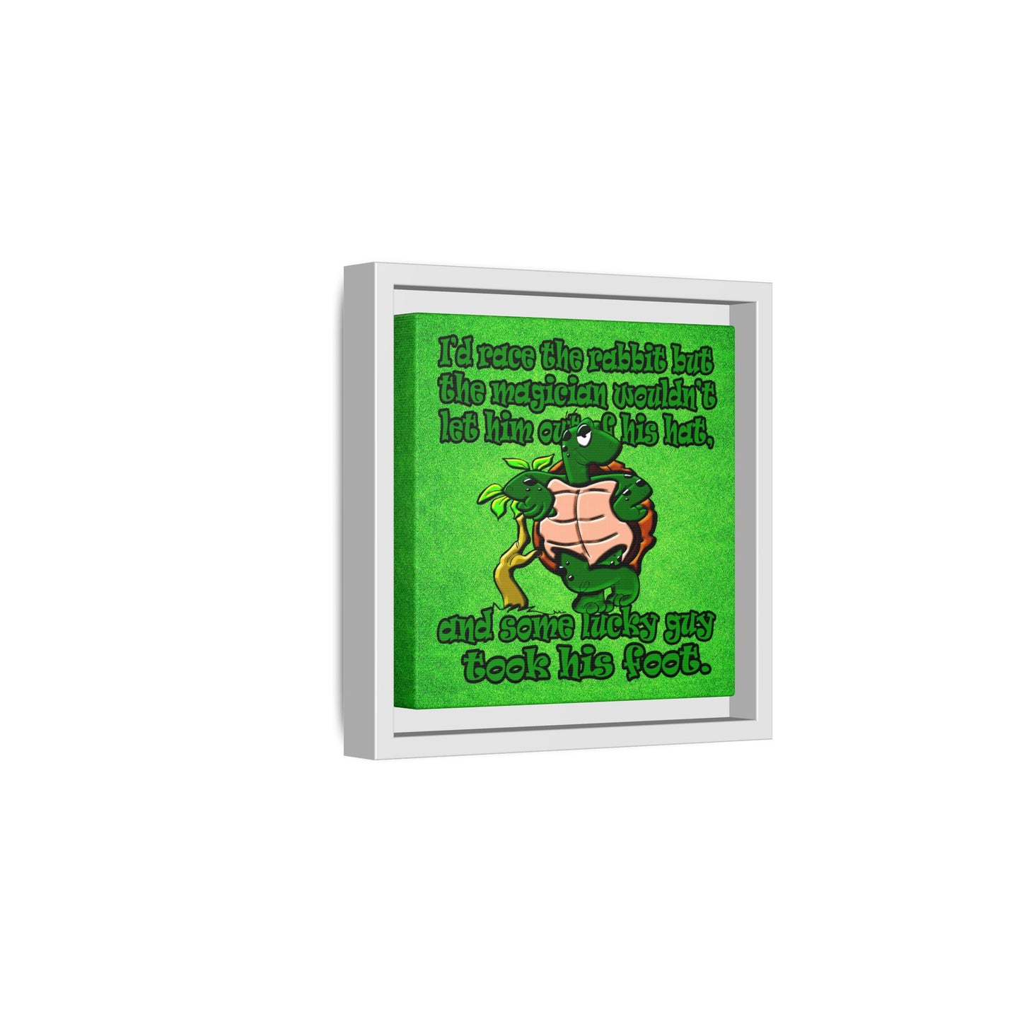 turtle race - framed canvas art (green turf)