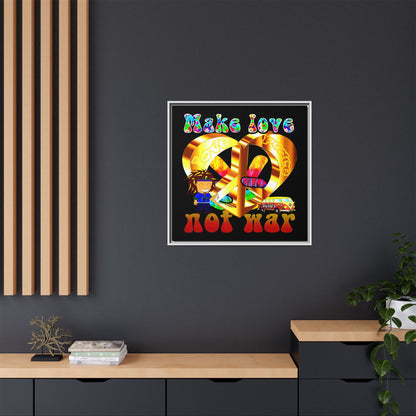 love peace - framed canvas art (black)