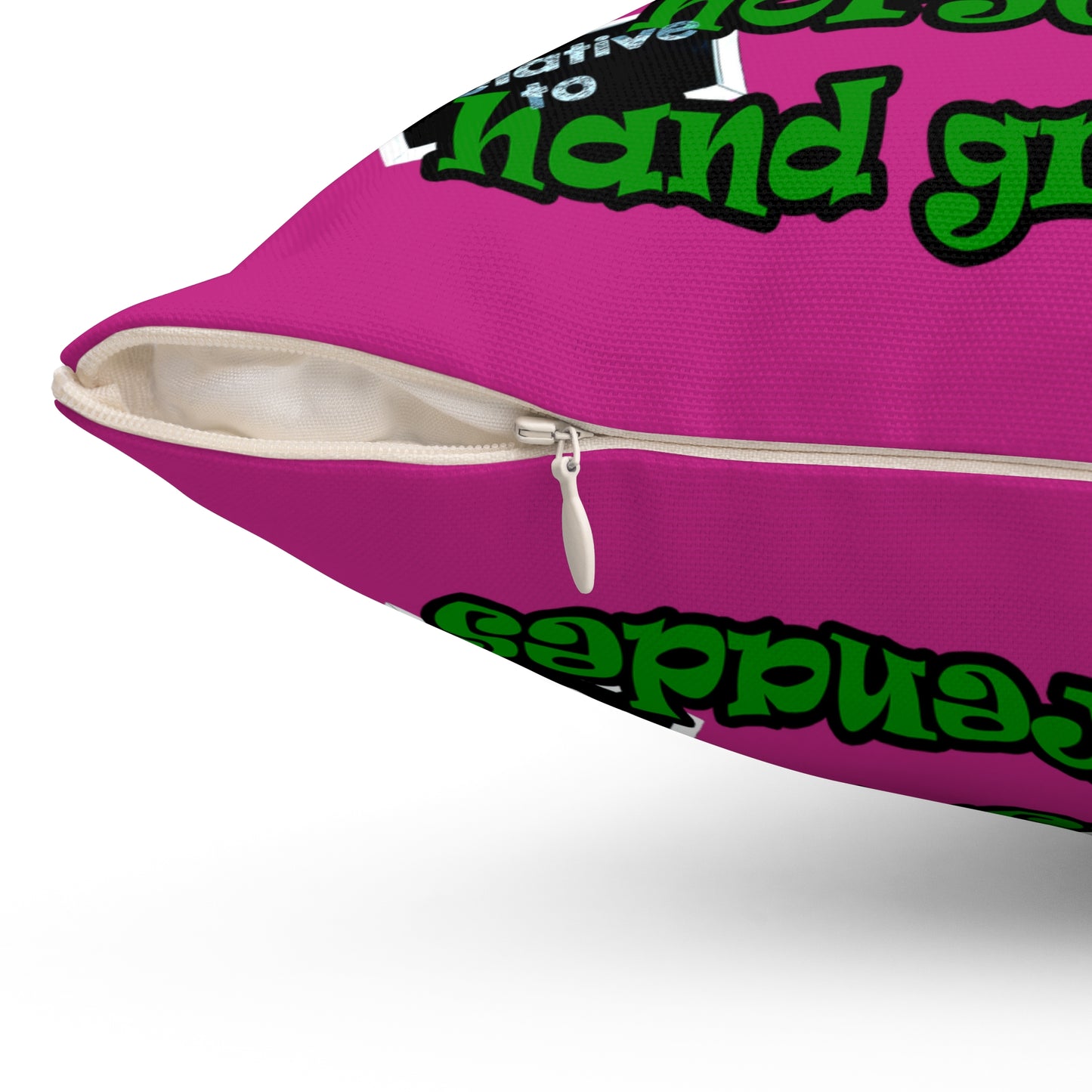 my luck - Spun Polyester Square Pillow - (pink)