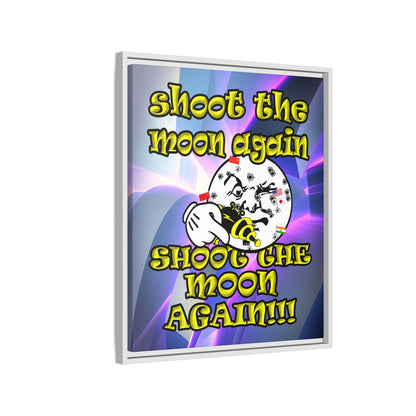 shoot the moon again - framed canvas art (grey-pink wave)
