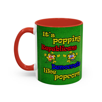 popping like popcorn - Accent Mug (green turf)