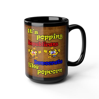 popping like popcorn - Black Mug (brown papyrus)
