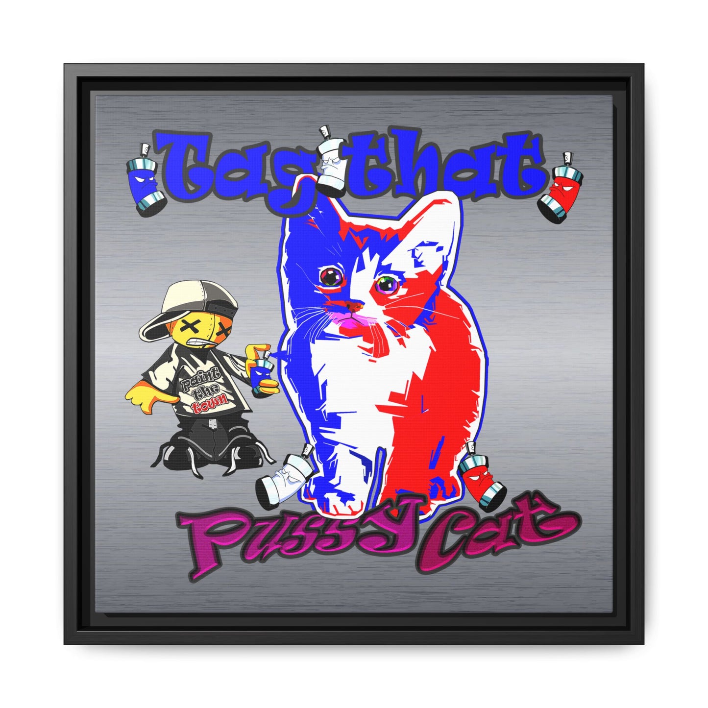 tag that - framed canvas art (brushed nickel)