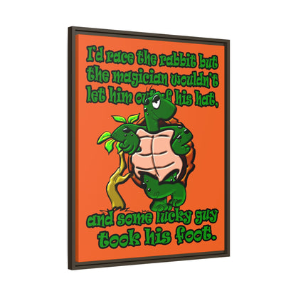 turtle race - framed canvas art (orange)