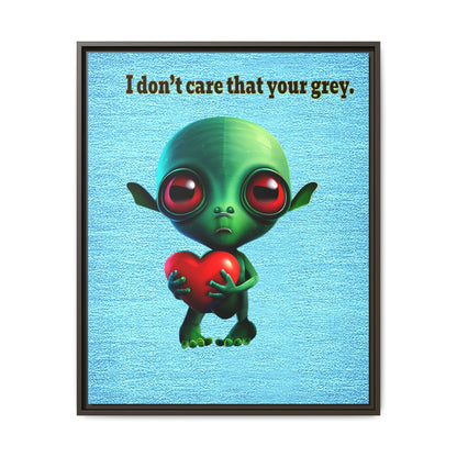 I don't care that your grey - framed canvas art (faded blue)