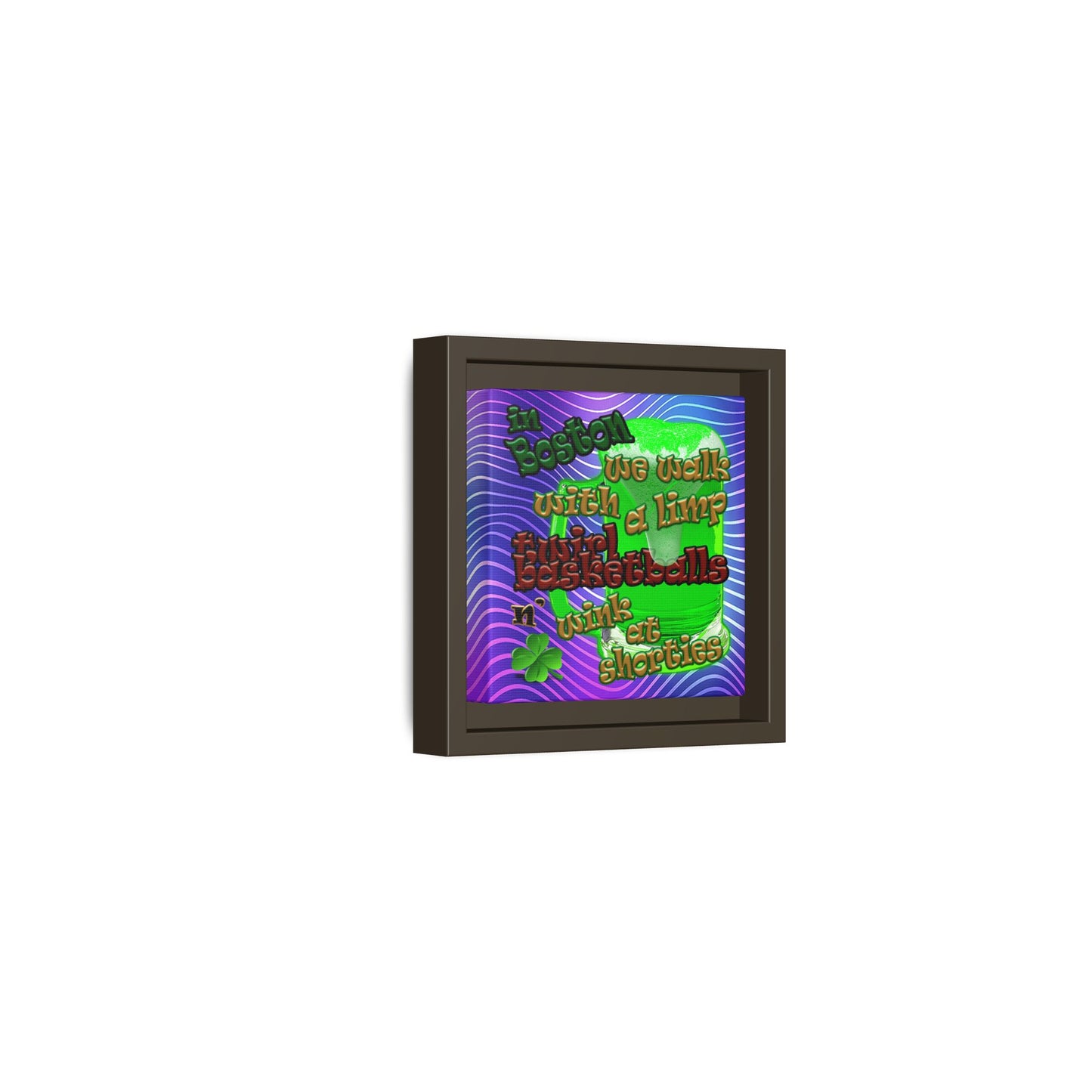 celtics logo - framed canvas art (purple wave)