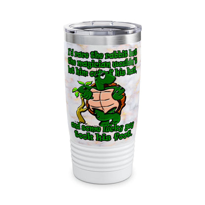 turtle race - Ringneck Tumbler, 20oz (white marble)