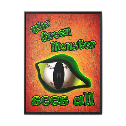 green monster - framed canvas art (burnt orange)