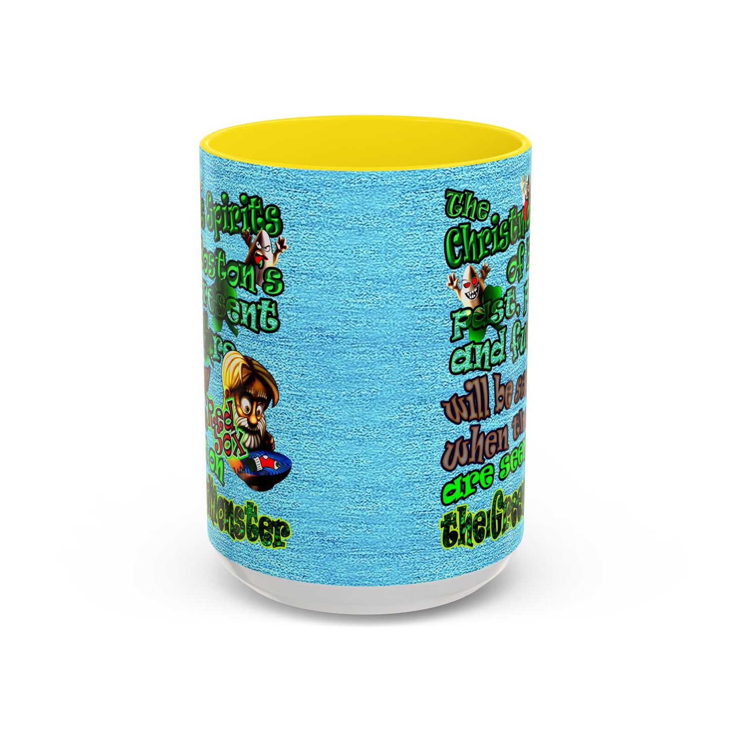 christmas spirits of boston - Accent Mug (faded blue)