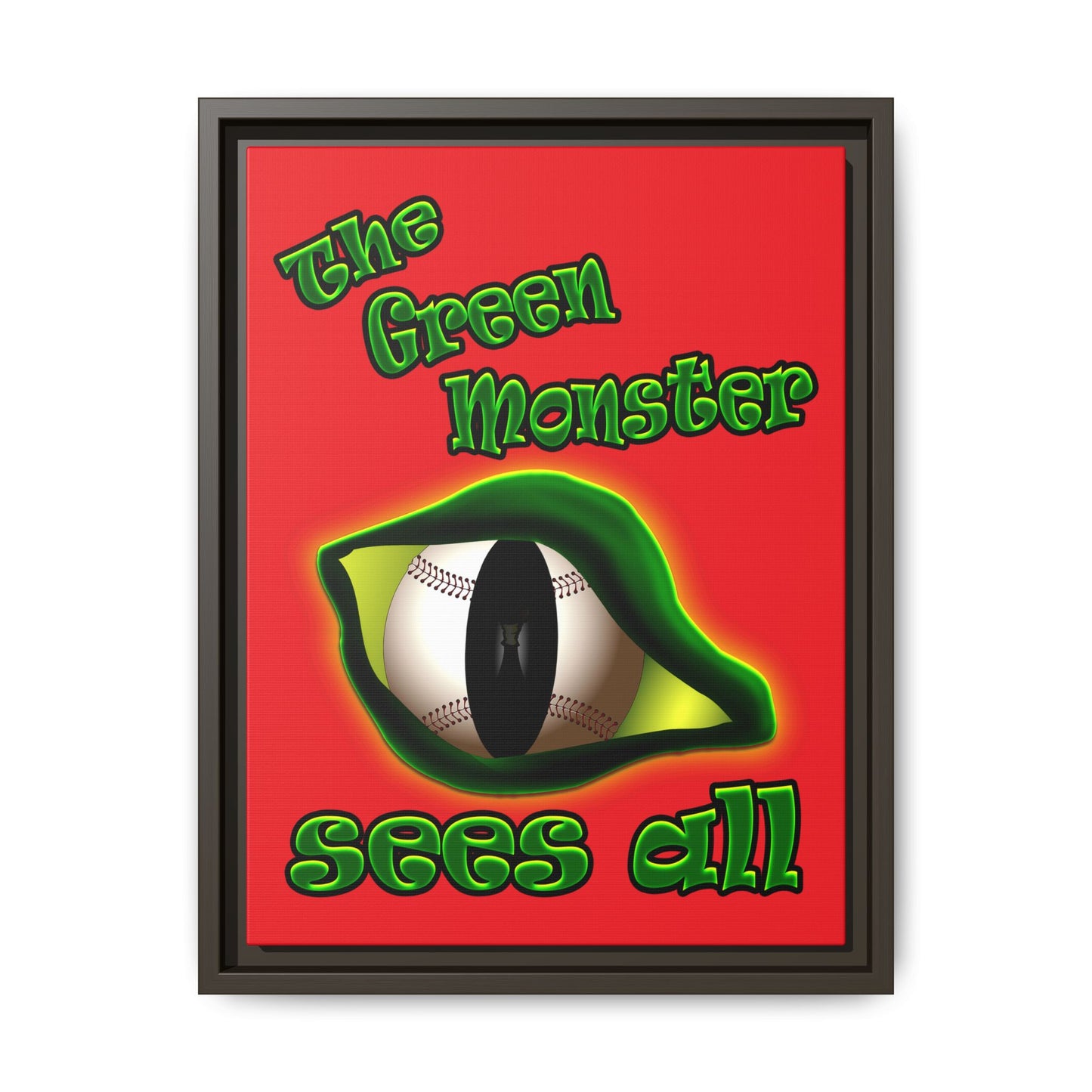 green monster - framed canvas art (red)
