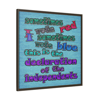 declaration of the independents - framed canvas art (faded blue)