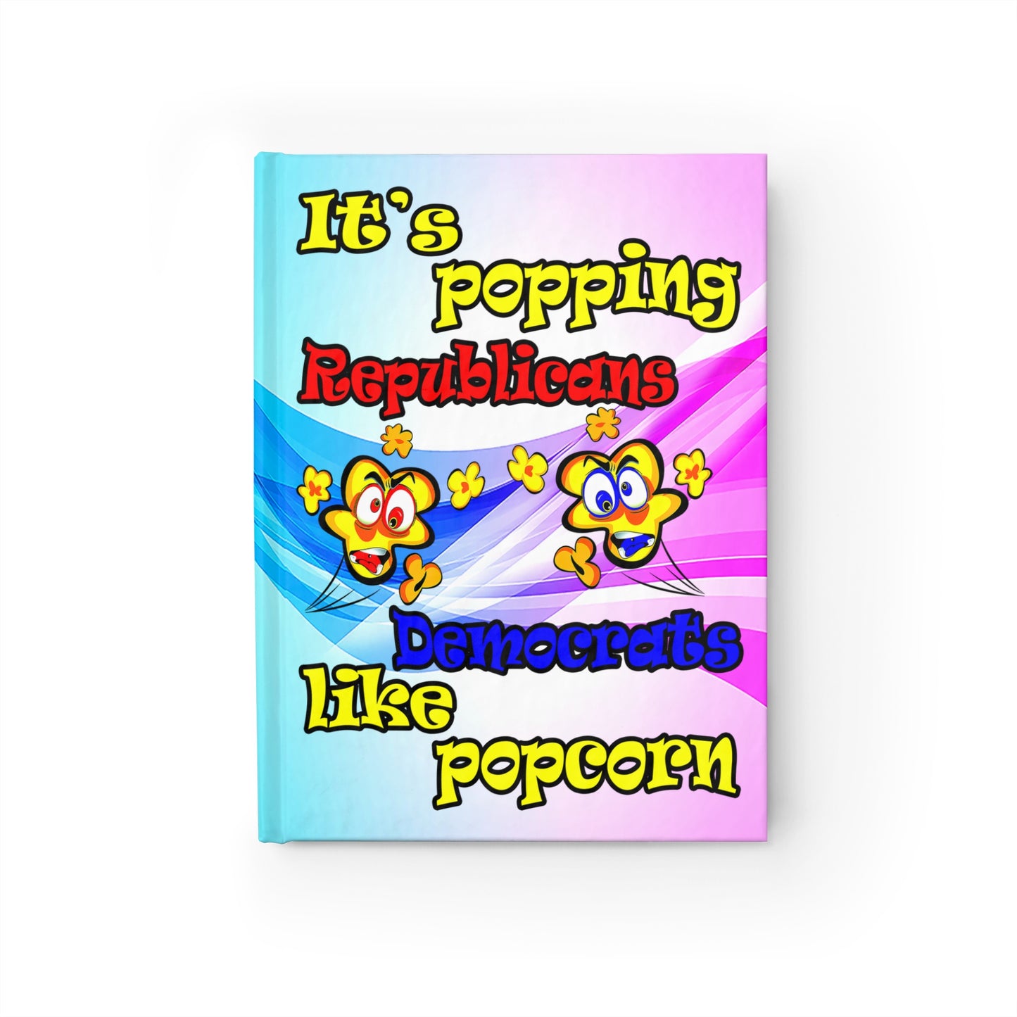 popping like popcorn - journal-blank (light blue-pink wave)