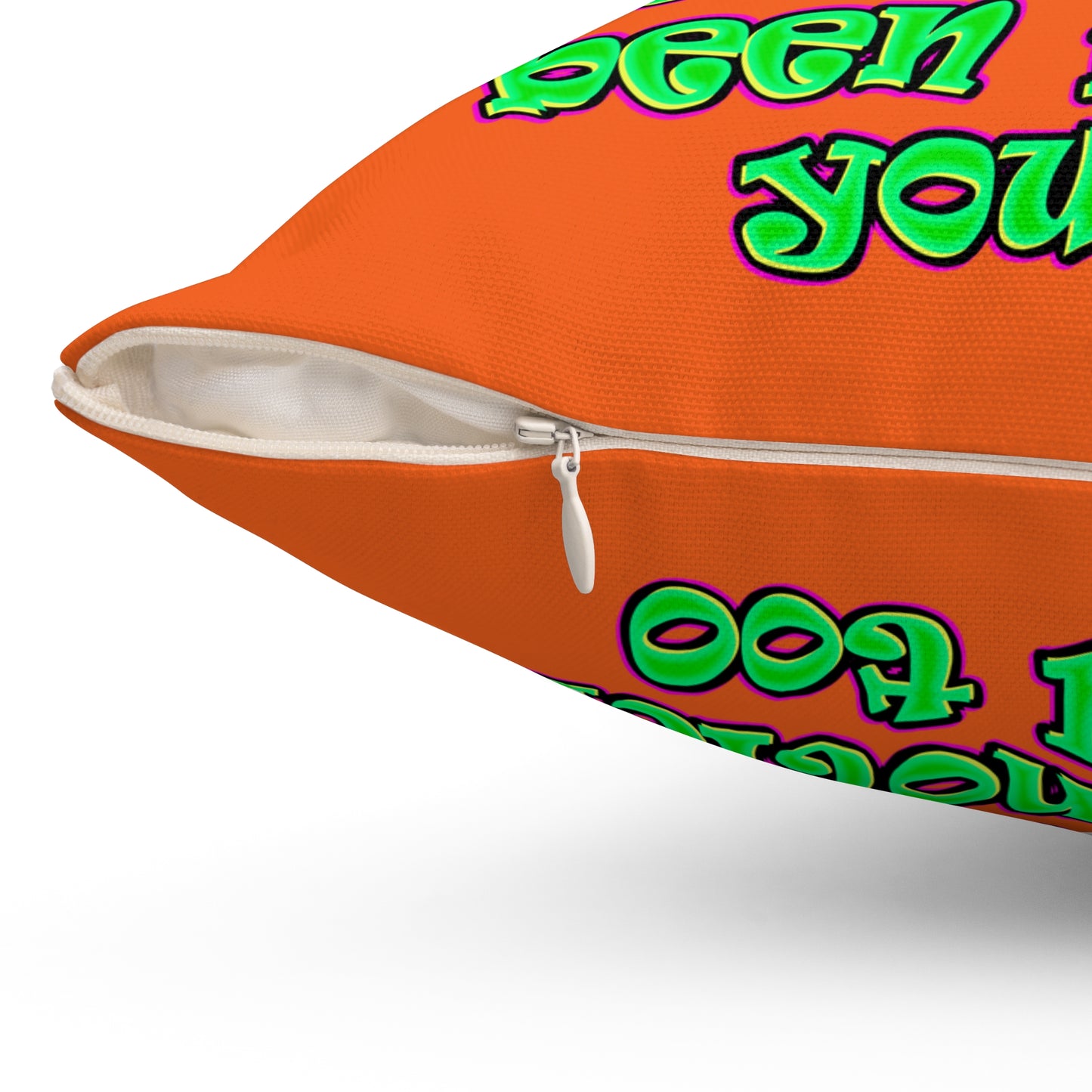 noticed you noticing - Spun Polyester Square Pillow - (orange)