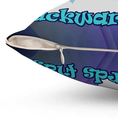 shoot for the stars - Spun Polyester Square Pillow - (grey-pink wave)