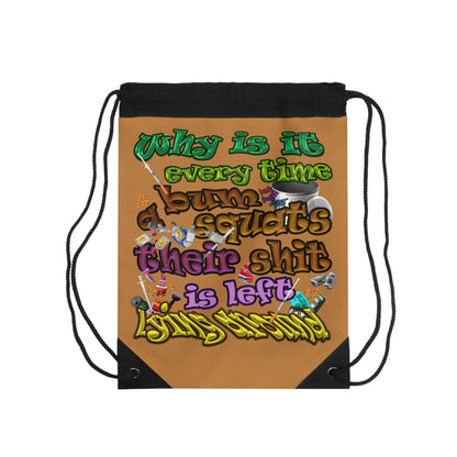 the bum's shit - Drawstring Bag (light brown)