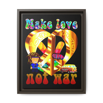 love peace - framed canvas art (black)