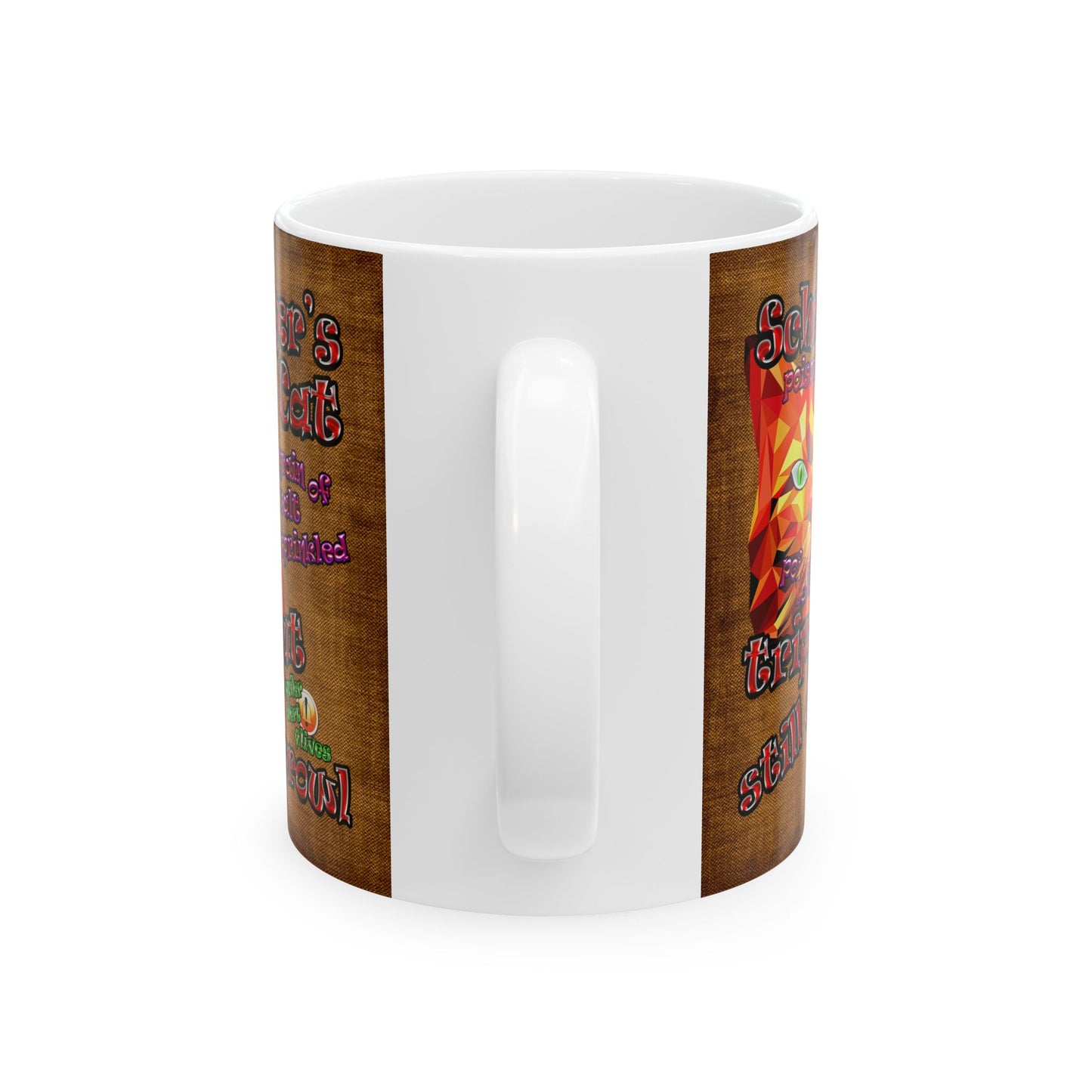 schrodinger's cat - White Mug (brown papyrus)