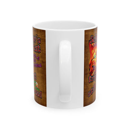 schrodinger's cat - White Mug (brown papyrus)