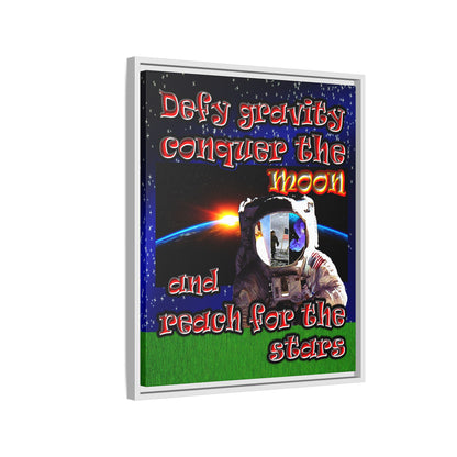 defy conquer reach - framed canvas art ('snoops' background)