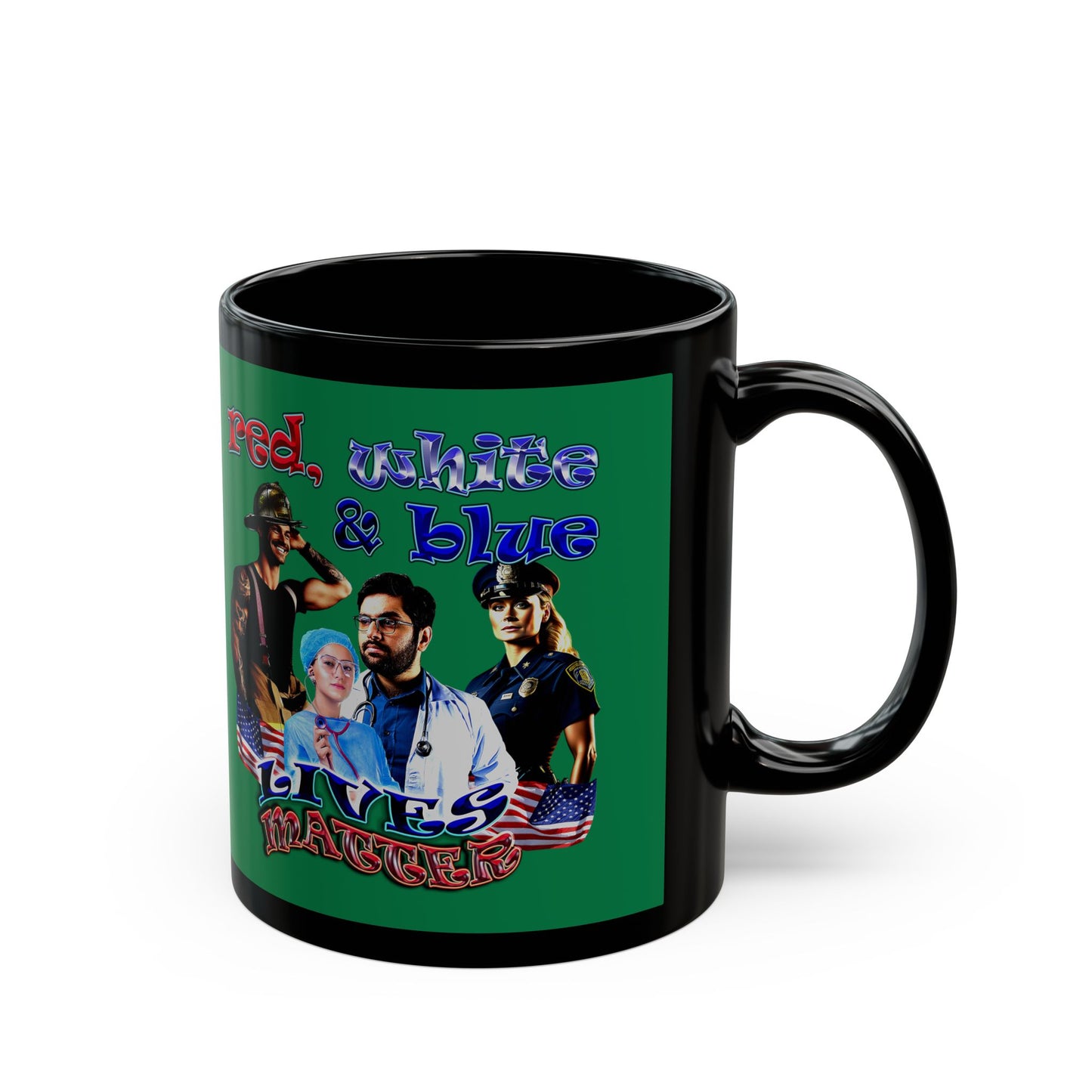rw&b lives matter - Black Mug (dark green)