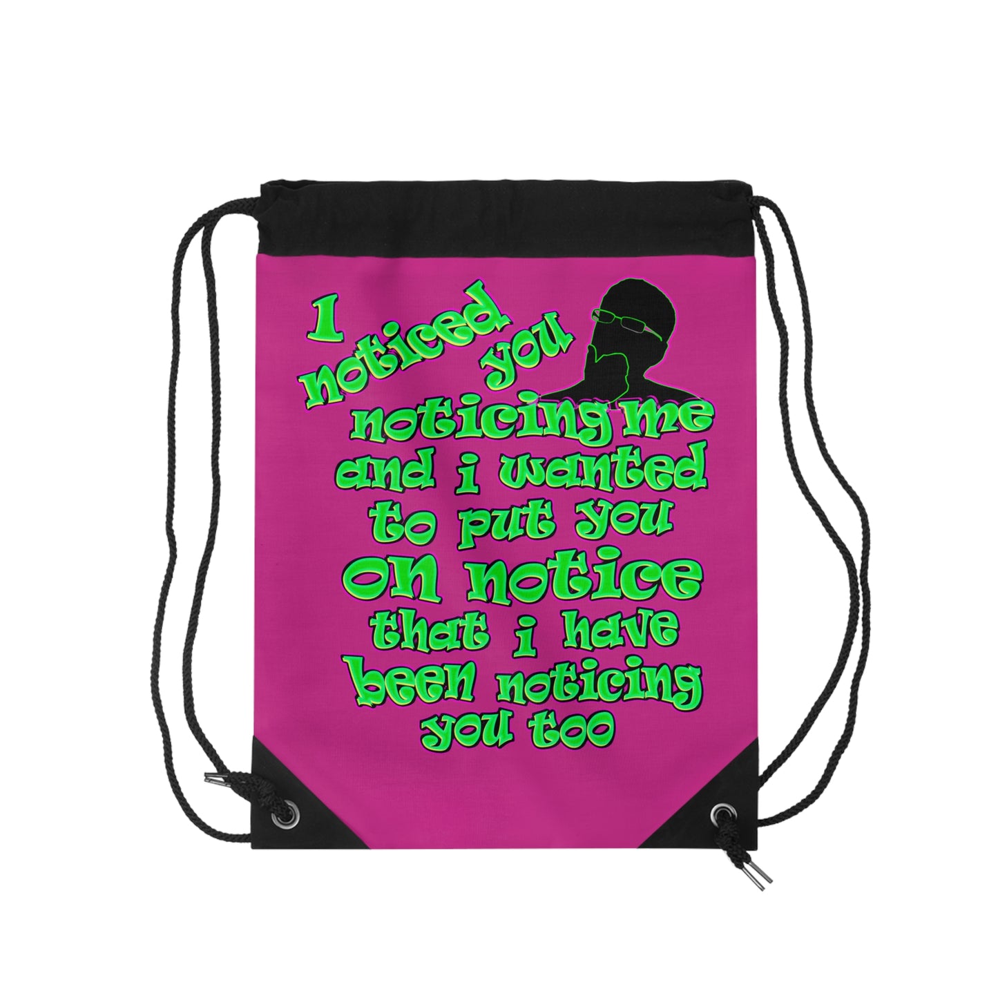 noticed you noticing - Drawstring Bag (pink)