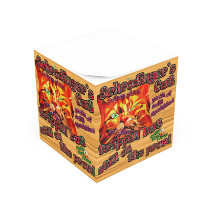 schrodinger's cat - note cube (butterscotch wood finish)