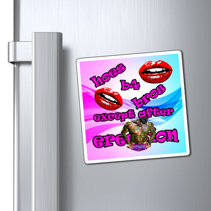 hoes b4 bros - Magnets - (light blue-pink wave)
