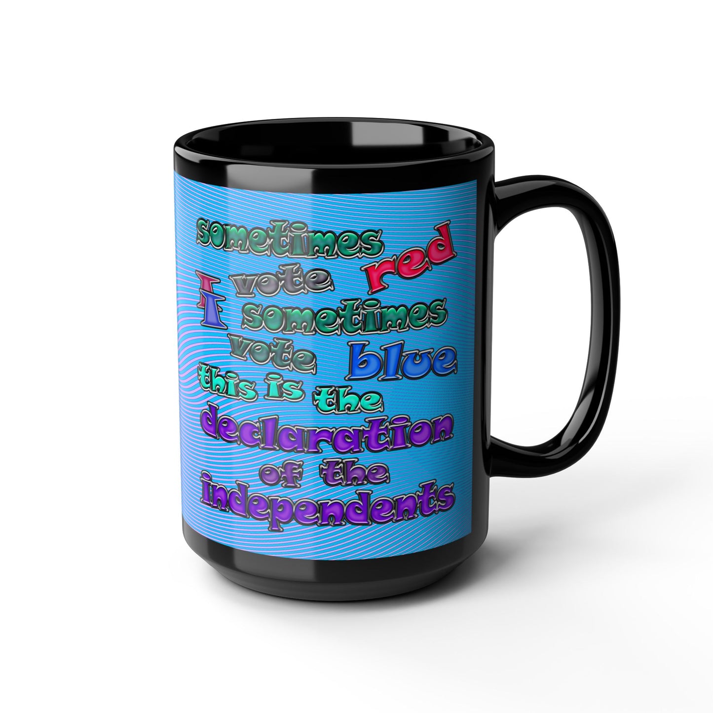 declaration of the independents - Black Mug (light blue-purple wave)
