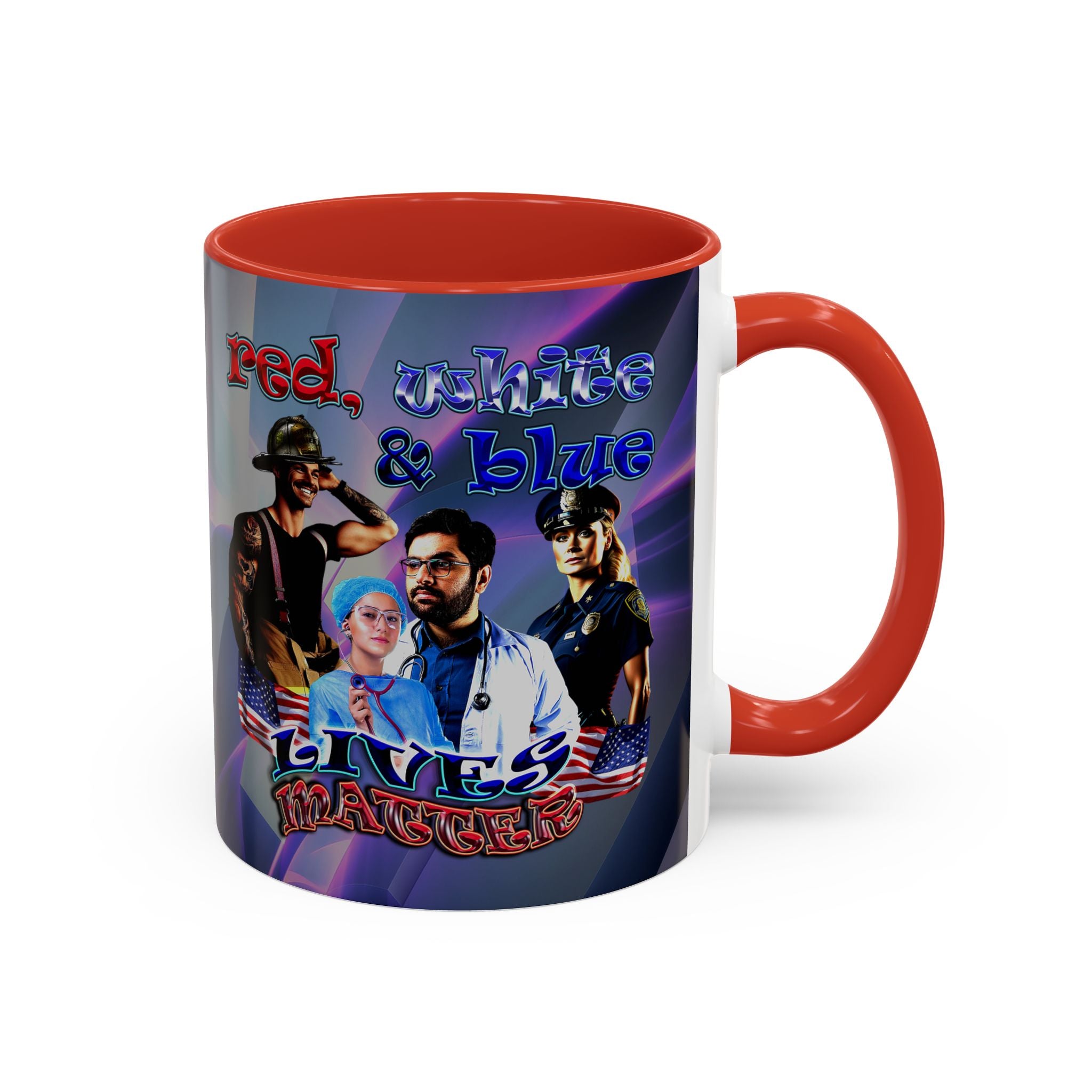 rw&b lives matter - Accent Mug (grey-pink wave)
