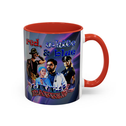 rw&b lives matter - Accent Mug (grey-pink wave)