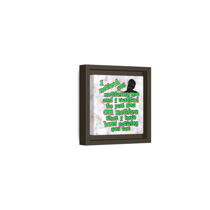 noticed you noticing - framed canvas art (white marble)