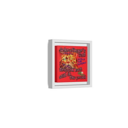 schrodinger's cat - framed canvas art (red)