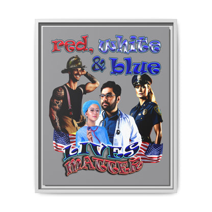 rw&b lives matter - framed canvas art (grey)