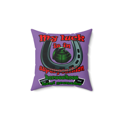 my luck - Faux Suede Square Pillow - (light purple)