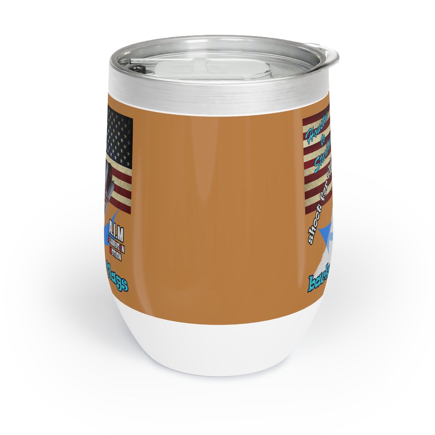 shoot for the stars - Chill Wine Tumbler (light brown)